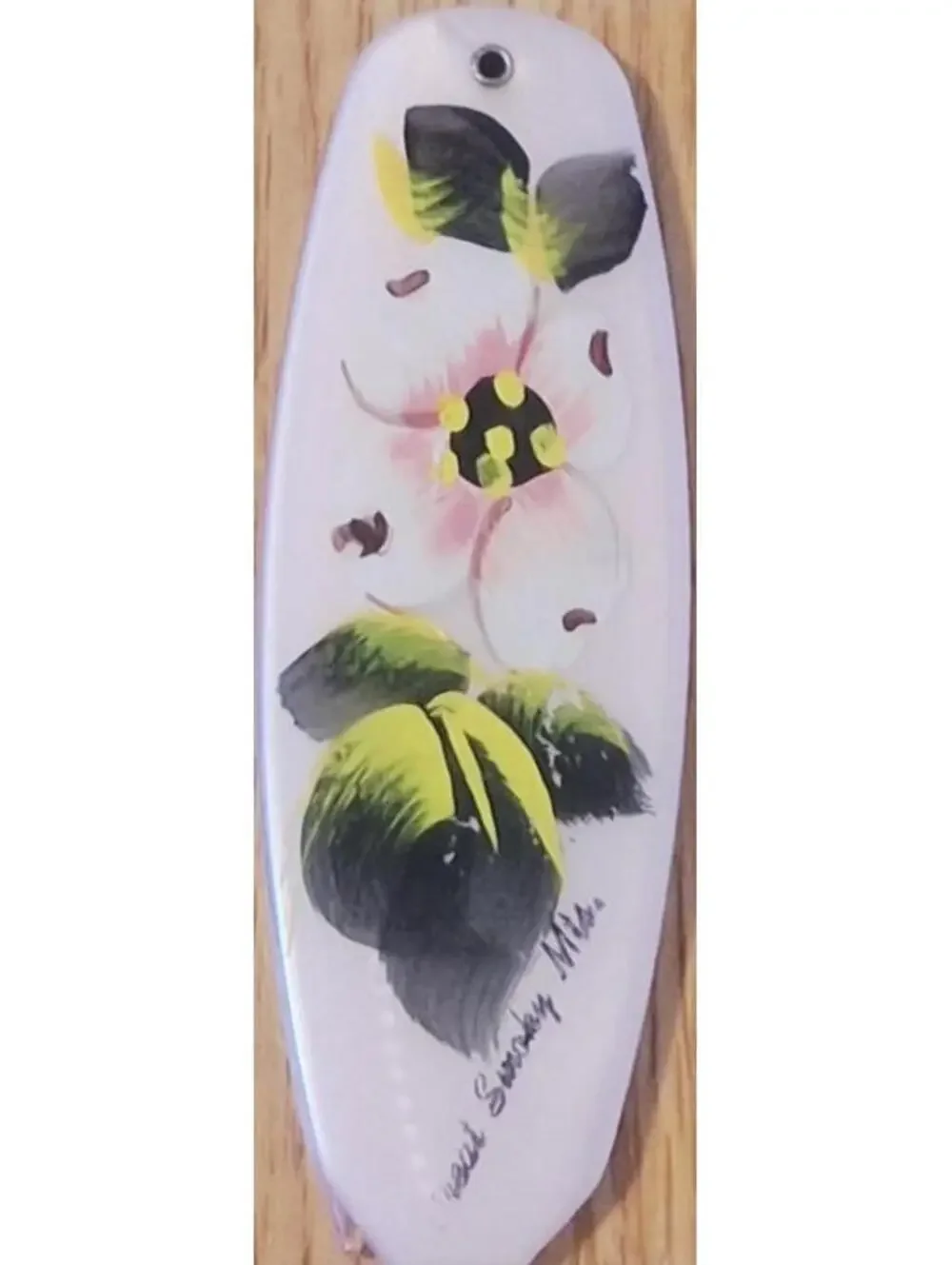 Hand Painted VTG Folding Pocket Comb Great Smoky Mts Dogwood Pink Made in USA